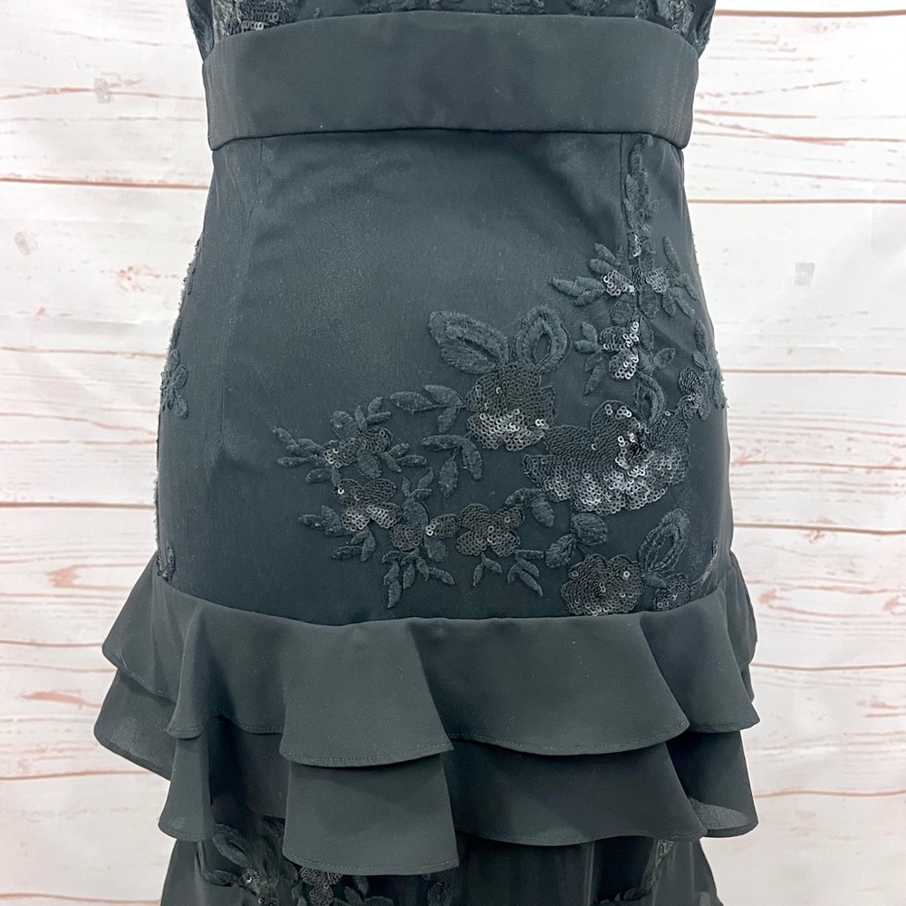 Laundry Shelli Segal Tiered Lace Sequin Cocktail Maxi Prom Dress Evening Gown - Picture 16 of 16